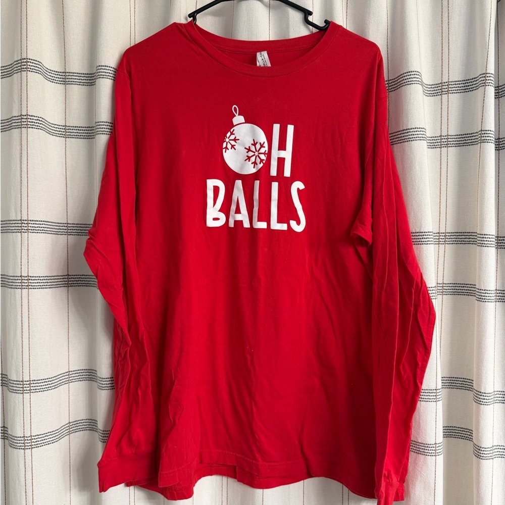 Bella Canvas Festive Red Long Sleeve Tee
